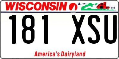 WI license plate 181XSU