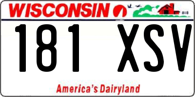 WI license plate 181XSV