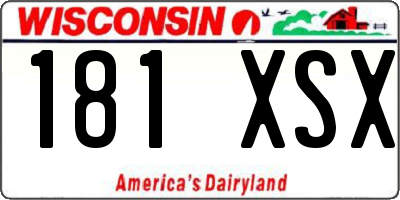 WI license plate 181XSX