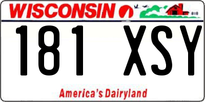 WI license plate 181XSY