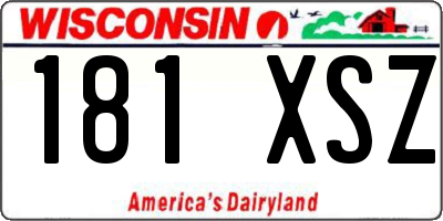WI license plate 181XSZ