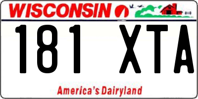 WI license plate 181XTA
