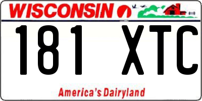 WI license plate 181XTC