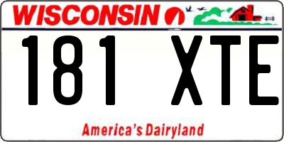 WI license plate 181XTE