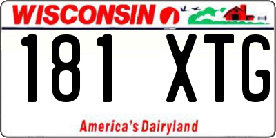 WI license plate 181XTG