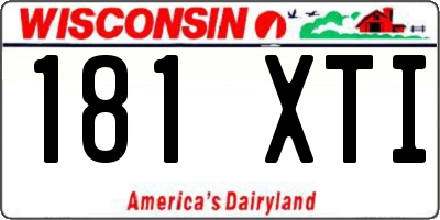 WI license plate 181XTI