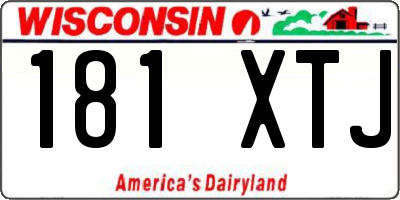 WI license plate 181XTJ