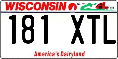 WI license plate 181XTL