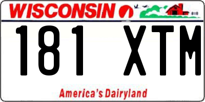 WI license plate 181XTM