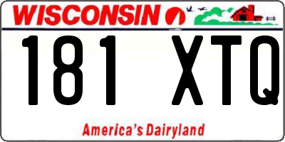 WI license plate 181XTQ