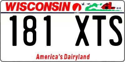 WI license plate 181XTS