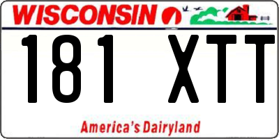 WI license plate 181XTT