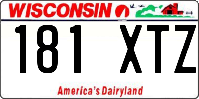 WI license plate 181XTZ