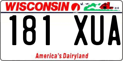 WI license plate 181XUA