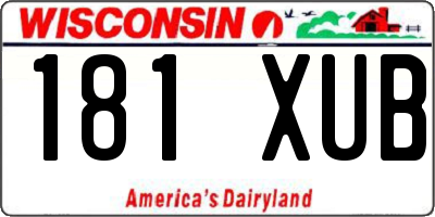 WI license plate 181XUB