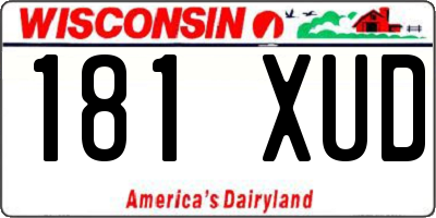 WI license plate 181XUD