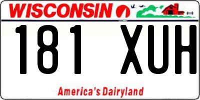 WI license plate 181XUH