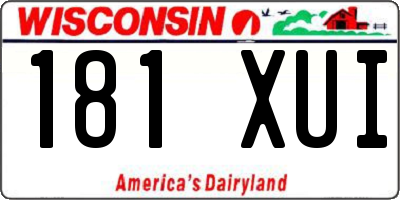 WI license plate 181XUI