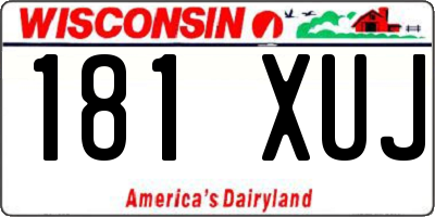 WI license plate 181XUJ