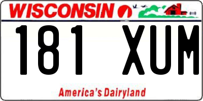 WI license plate 181XUM