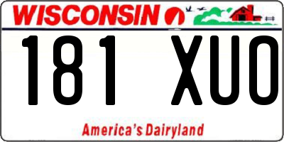 WI license plate 181XUO