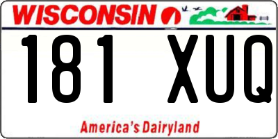 WI license plate 181XUQ