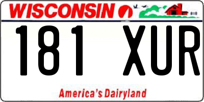 WI license plate 181XUR