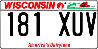 WI license plate 181XUV