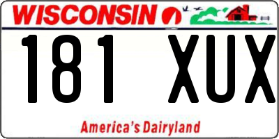 WI license plate 181XUX
