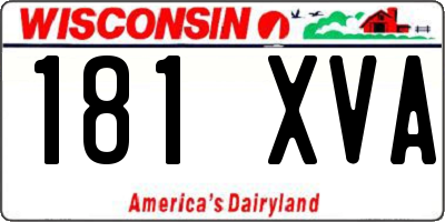 WI license plate 181XVA