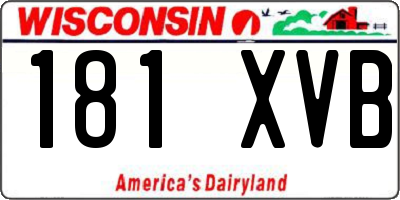WI license plate 181XVB