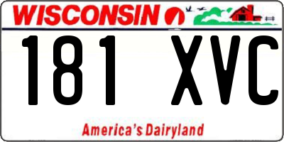 WI license plate 181XVC