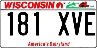 WI license plate 181XVE