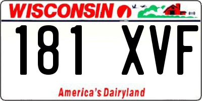 WI license plate 181XVF