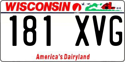 WI license plate 181XVG
