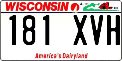 WI license plate 181XVH