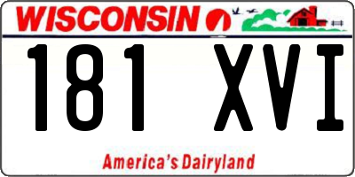 WI license plate 181XVI