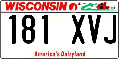 WI license plate 181XVJ