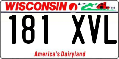 WI license plate 181XVL