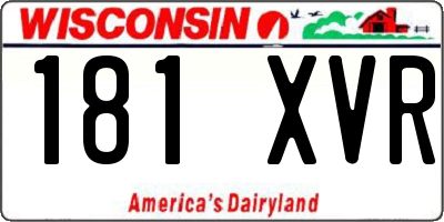 WI license plate 181XVR