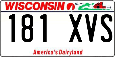 WI license plate 181XVS