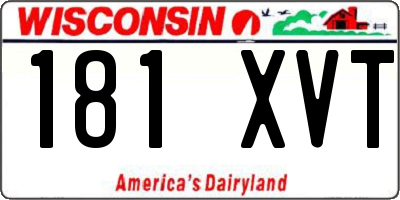 WI license plate 181XVT