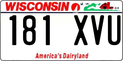 WI license plate 181XVU
