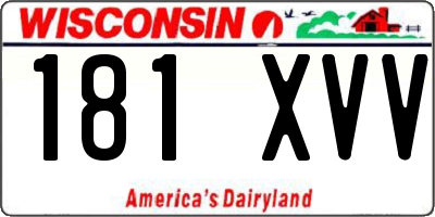 WI license plate 181XVV