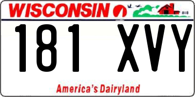 WI license plate 181XVY
