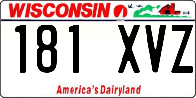 WI license plate 181XVZ