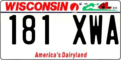 WI license plate 181XWA