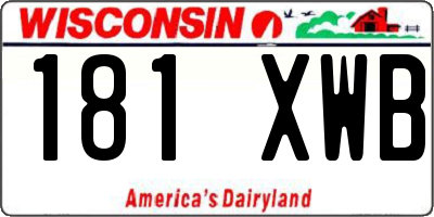 WI license plate 181XWB