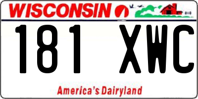 WI license plate 181XWC