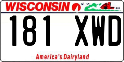 WI license plate 181XWD